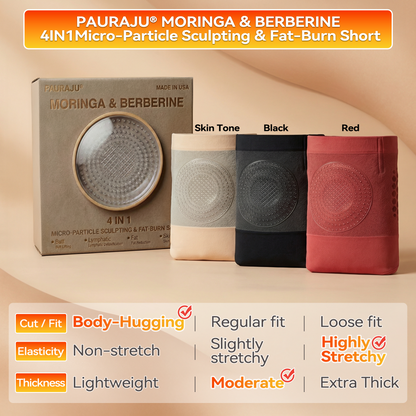 Ufficialmente autorizzato dall'Italia 🛒 PAURAJU® Shorts Modellanti & Brucia-Grassi 4-in-1 con Micro-Particelle di Moringa & Berberina